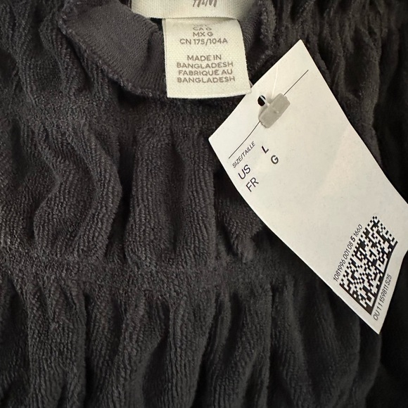 H&M Smocked Terry Halter Top – Sz L NWT - Picture 3 of 3